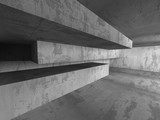 Fototapeta Na sufit - Concrete architecture background. Abstract empty dark room