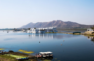 Udaipur, Rajasthan, India. View of Lake Pichola in Udaipur