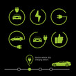 Vector electric vehicle. Electric car icon. Hybrid car illustration.