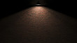 Dark wall with lamp above 3d rendering