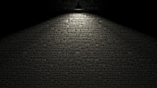 Dark Wall With Lamp Above 3d Rendering