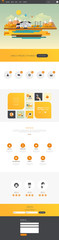 Wall Mural - one page website design template in professional vector design,