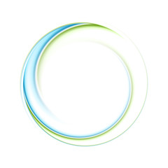 abstract bright blue green iridescent circle logo