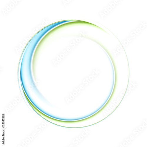 Cuadros en Lienzo Abstract bright blue green iridescent circle logo