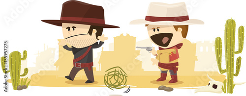 hérif arrêtant un bandit cow-boy