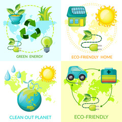 Sticker - Cartoon Ecology Concept