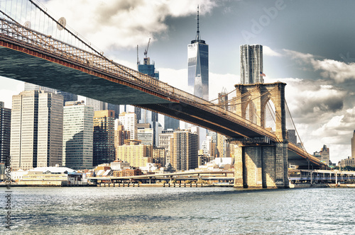 Zdjęcie XXL Manhattan z Mostem Brooklińskim.