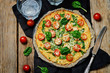 © nata_vkusidey - Cauliflower pizza crust with tomato and spinach
