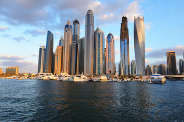 Skyscrapers of Dubai Marina from Persian gulf