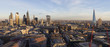 Panoramic elevated view of the financial district of London