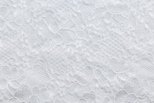 White Lace With Small Flowers Fabric Texture Background