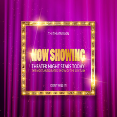 Wall Mural - theatre billboard now showing.