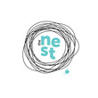 The nest creative logo. Robin eggs. Doodling