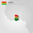 Ghana drawn on gray map