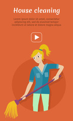 Wall Mural - Cleaning Service Flat Style Vector Web Banner