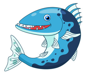 Wall Mural - Cartoon cute barracuda