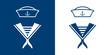 Icono plano uniforme marinero azul y blanco
