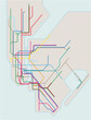 colored subway vector map of New York City
