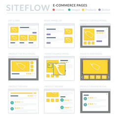 Wall Mural - website wireframe layouts ui kits for site map and ux design