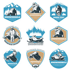 Wall Mural - Colorful Riding Tour Labels Set