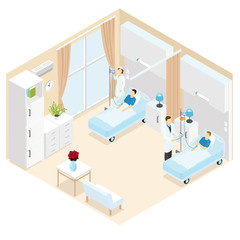 Wall Mural - Medical Ward Isometric Template