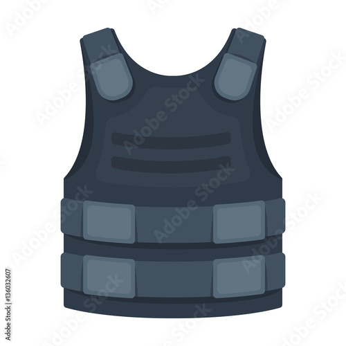 Fotografía Bulletproof vest icon in cartoon style isolated on white background