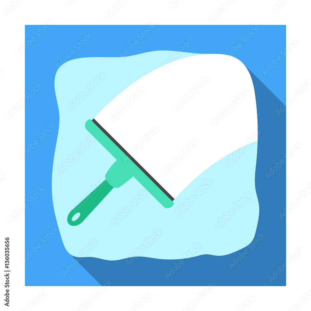 Squeegee icon in flat style isolated on white background. Cleaning ...