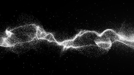 Wall Mural - black and white energy wave graphic background.