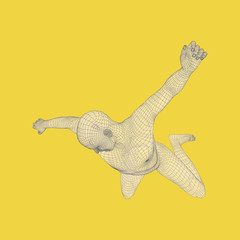 Wall Mural - man falls down from a height. man fall on a jump.