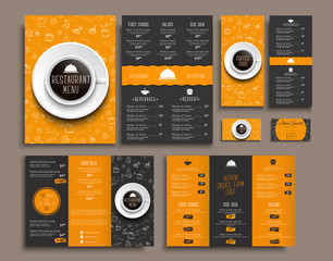 Wall Mural - Template A4 menu, folding brochures and flyers narrow for a rest