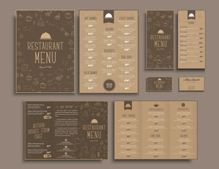 Fototapete - Design A4 menu,  retro folding brochures, flyers  for restaurant