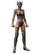 © Tiziano Cremonini - 3d illustration representing a nice warrior queen with fantasy helmet armed with knives