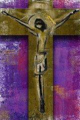 Wall Mural - Jesus Christ on the cross - abstract artistic modern background