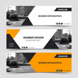 © Yochanan - Orange horizontal business banner templates. Vector corporate identity design, technology background layout. Trendy website header, eps10