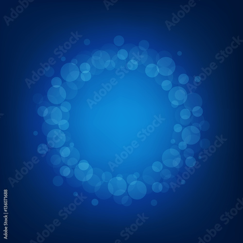 Blue background with bokeh. vector illustration.