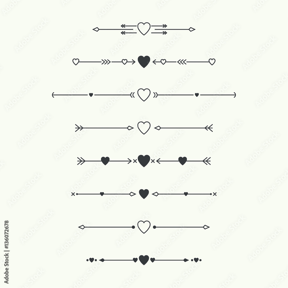 dividers-vector-set-isolated-geometric-horizontal-vintage-line-heart