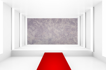 Aufkleber - Blank white empty podium with red carpet for backdrop design template blank layout background