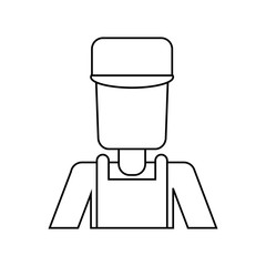 Sticker - worker man occupation employee thin line vector illustration eps 10