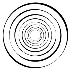 Aufkleber - Concentric circles, rings. Geometric spiral, vortex element