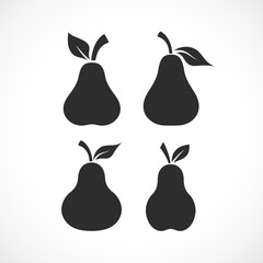 Poster - Pear vector black silhouette
