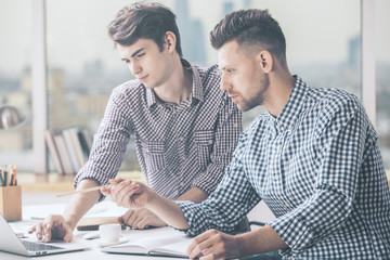 Poster - Handsome men working on project