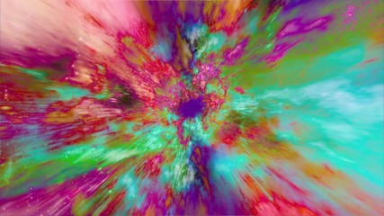 Canvas Print - Space 2228: Through a wormhole in deep space (Loop).