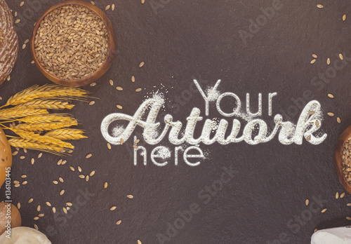 Download Message In Flour Mockup Stock Template Adobe Stock