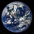Earth in space vector. Planet earth with clouds. NASA Earth. Elements of this vector furnished by NASA
