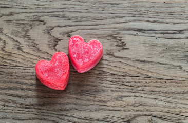 St. Valentine's day heart-shaped candles