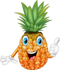 Cartoon pineapple giving thumbs up