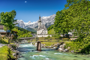Wall Mural - church of ramsau, bavaria, germany