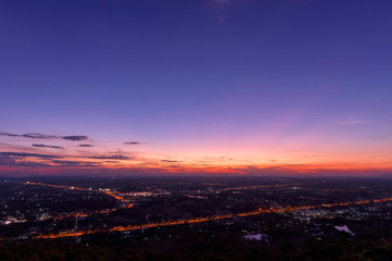 Wall Mural - beautiful sunset on city