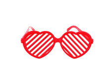 Red Plastic Glasses With Heart Shape For Valentine’s Day Party