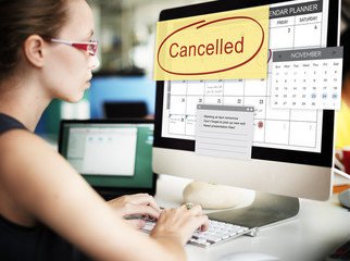 Wall Mural - cancelled appointment planner ignore concept